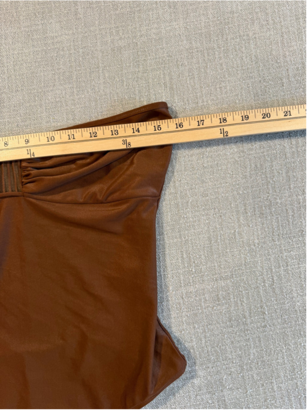 Valentino Sand metallic shimmer brown one piece strapless swimsuit women’s 10 - Picture 4 of 12
